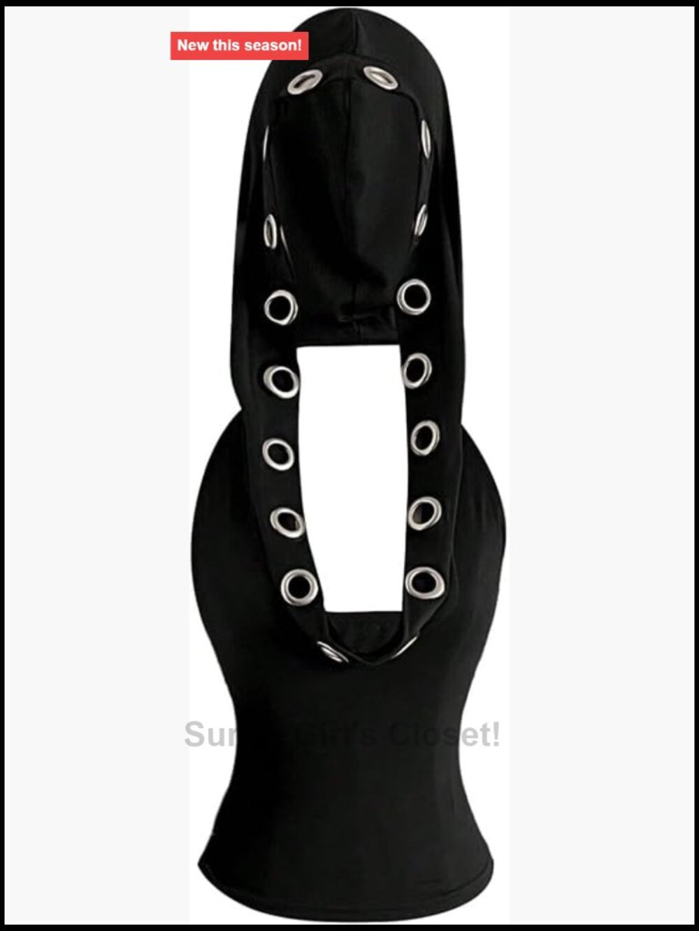 Y2K Goth Hoodie Crop Top Grommet Eyelet Sleeveless